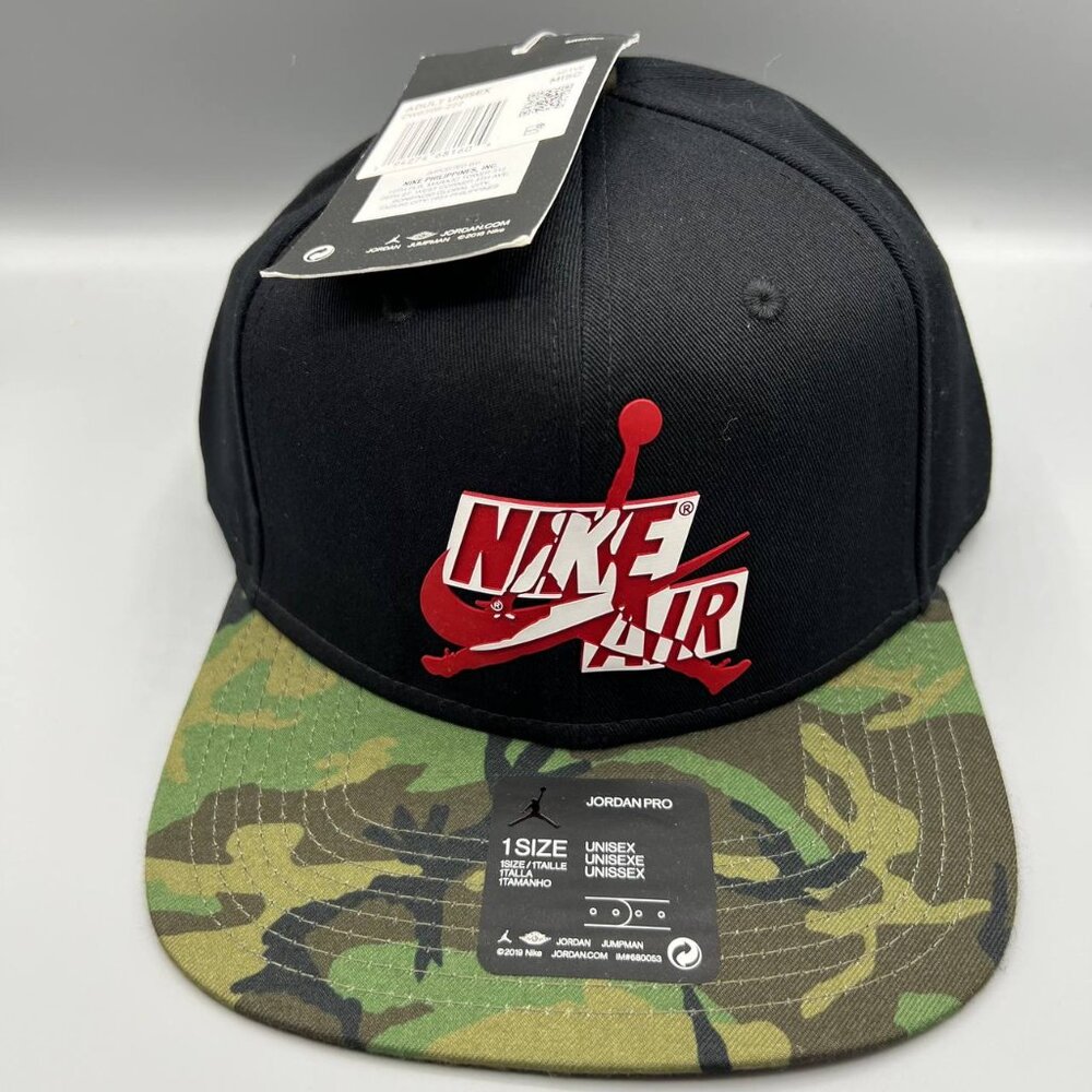 Air Jordan Pro Hat Men‎ Black Red Camouflage Jumpman Nike Air Snap Back Cap New